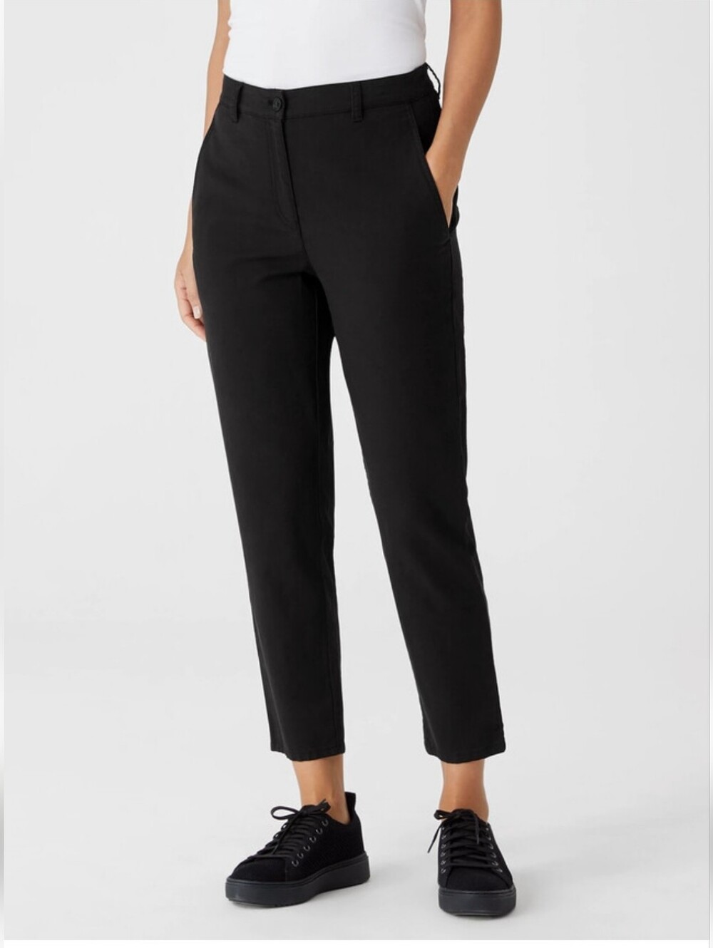 Eileen Fisher Organic Hemp Pant 8P Black Classic